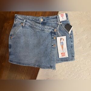 Blue Denim Wrap Skirt